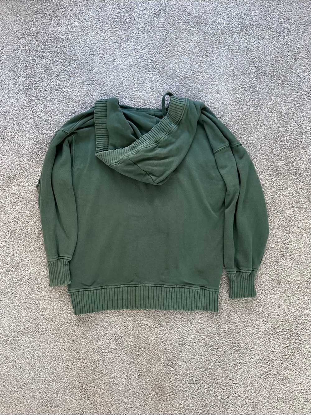 aerie Olive Green V‑Neck Hooded Sweatshirt - Picture 2 of 5